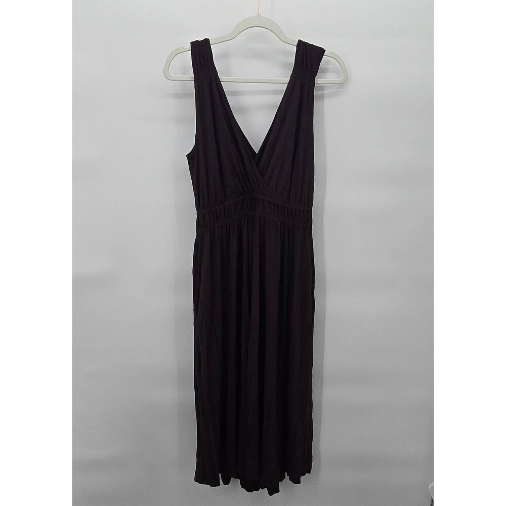 Malia Mills Women’s Dress Size 8 Brown Sleeveless V-Neck Empire Waist Midi